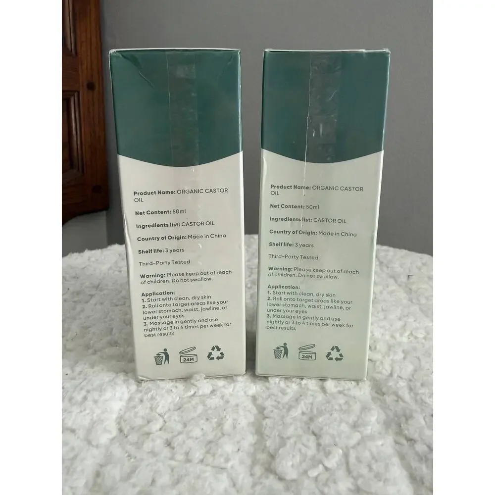 Vexivo Original 100% Organic Castor Oil ColdPressed With Rose Quartz Roller 50ml
